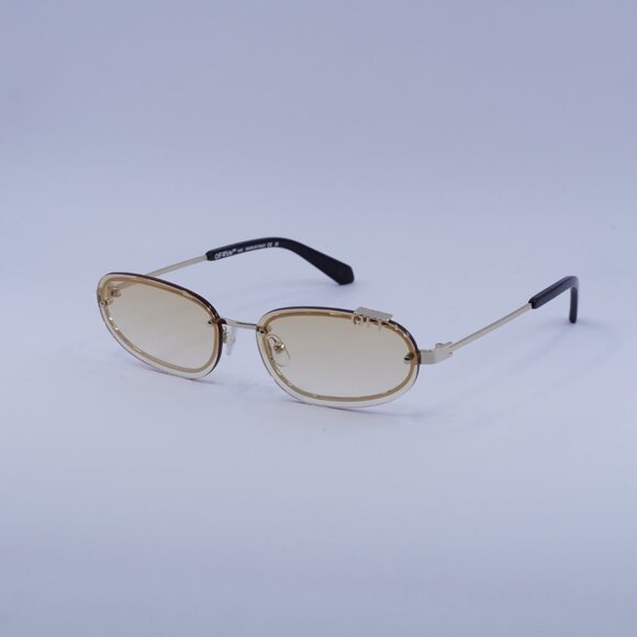 Off-White OERI13M MIAMI 766E Sunglasses Gold Oval Frame, Brown Lenses main image 5